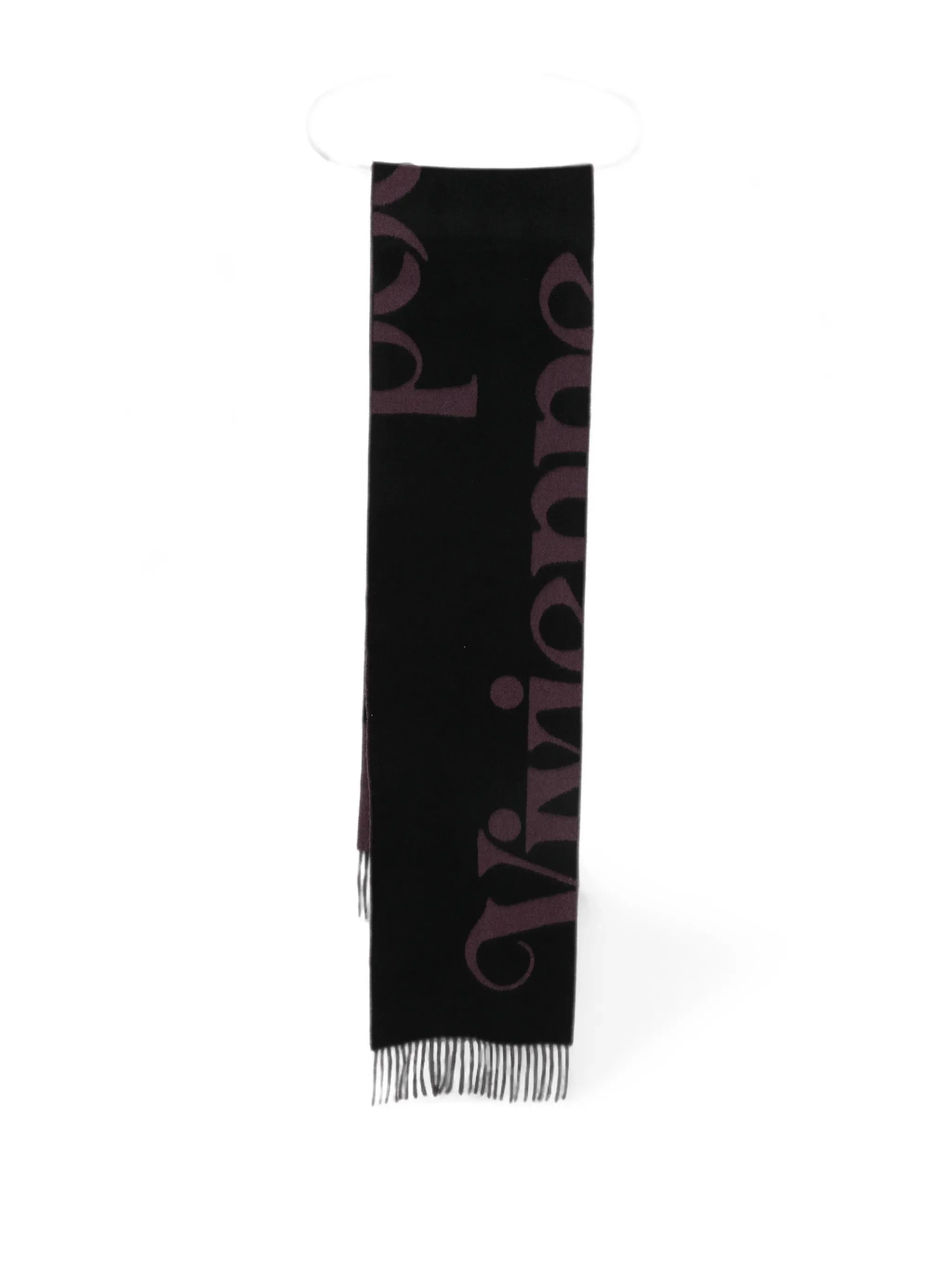 Vivienne Westwood Logo-intarsia Fringed Scarf - 1