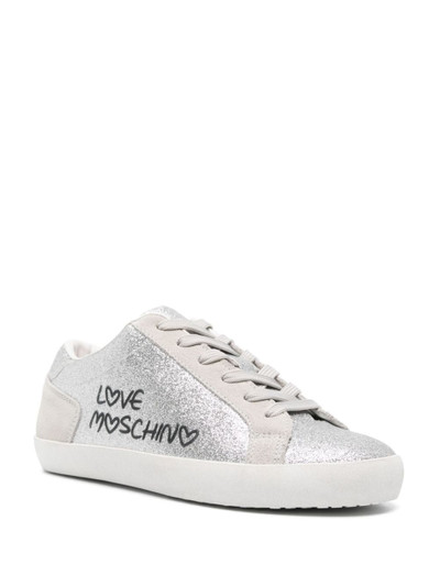 Moschino logo-print glitter sneakers outlook