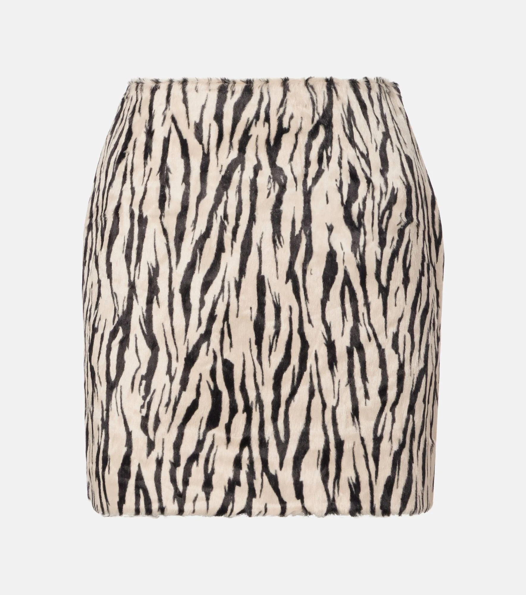 Printed faux fur miniskirt - 1