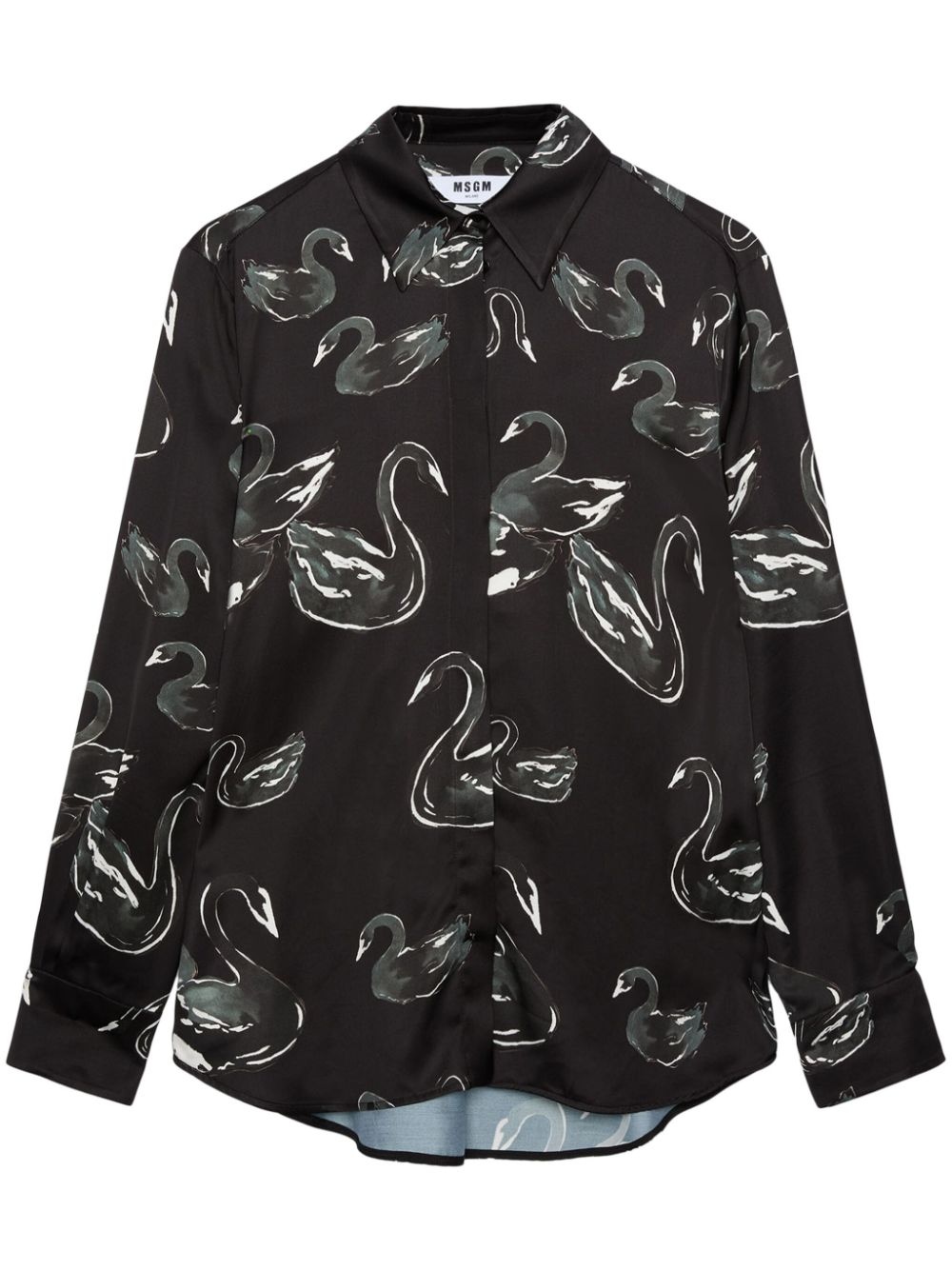 swan-print shirt - 1