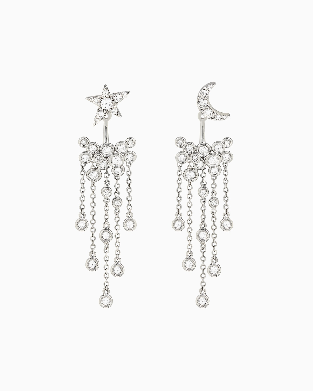 18K WHITE-GOLD, DIAMOND FIRMAMENTO EARRINGS - 1