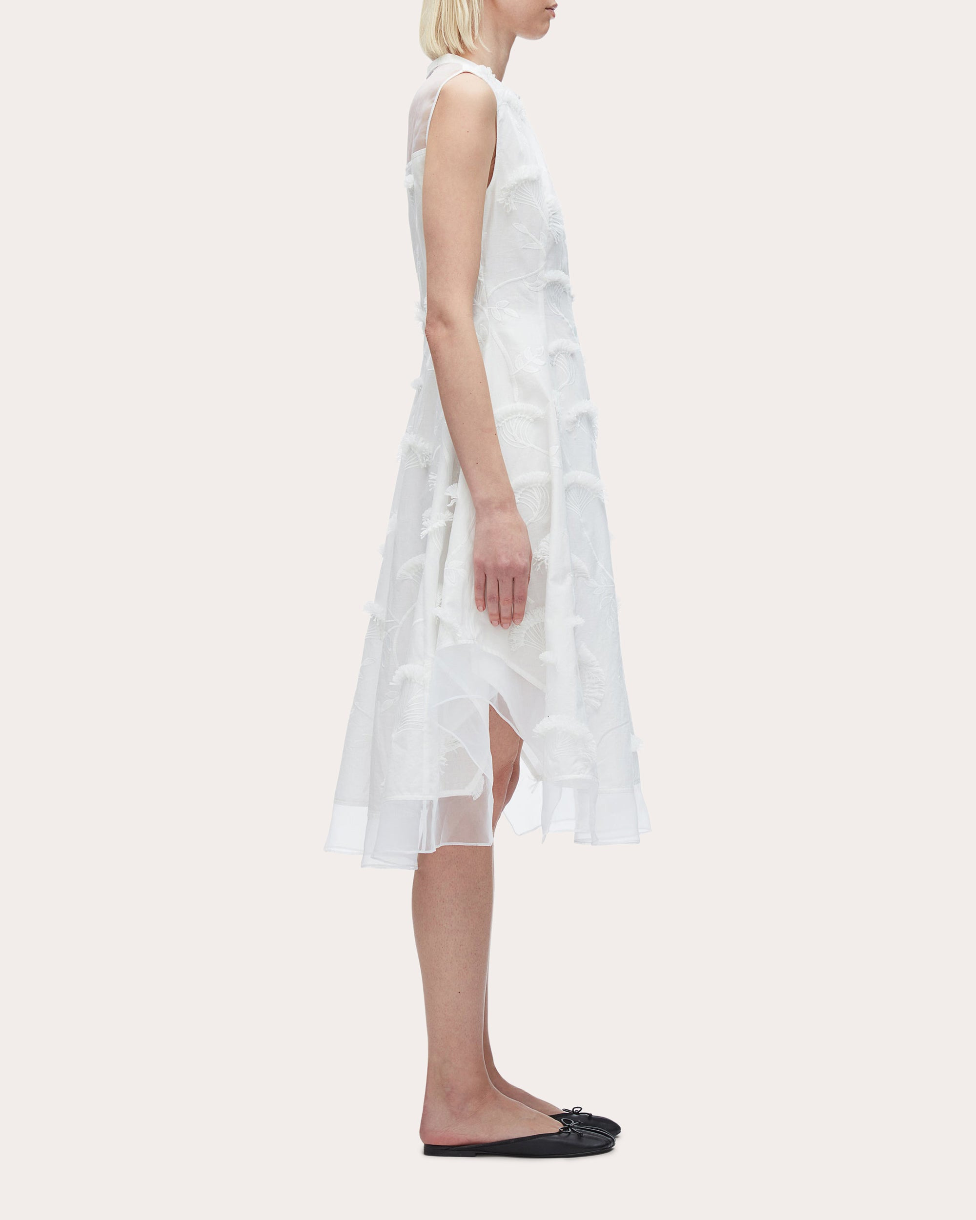 Floral Fil-Coupé Cotton Organza Midi Dress - 4