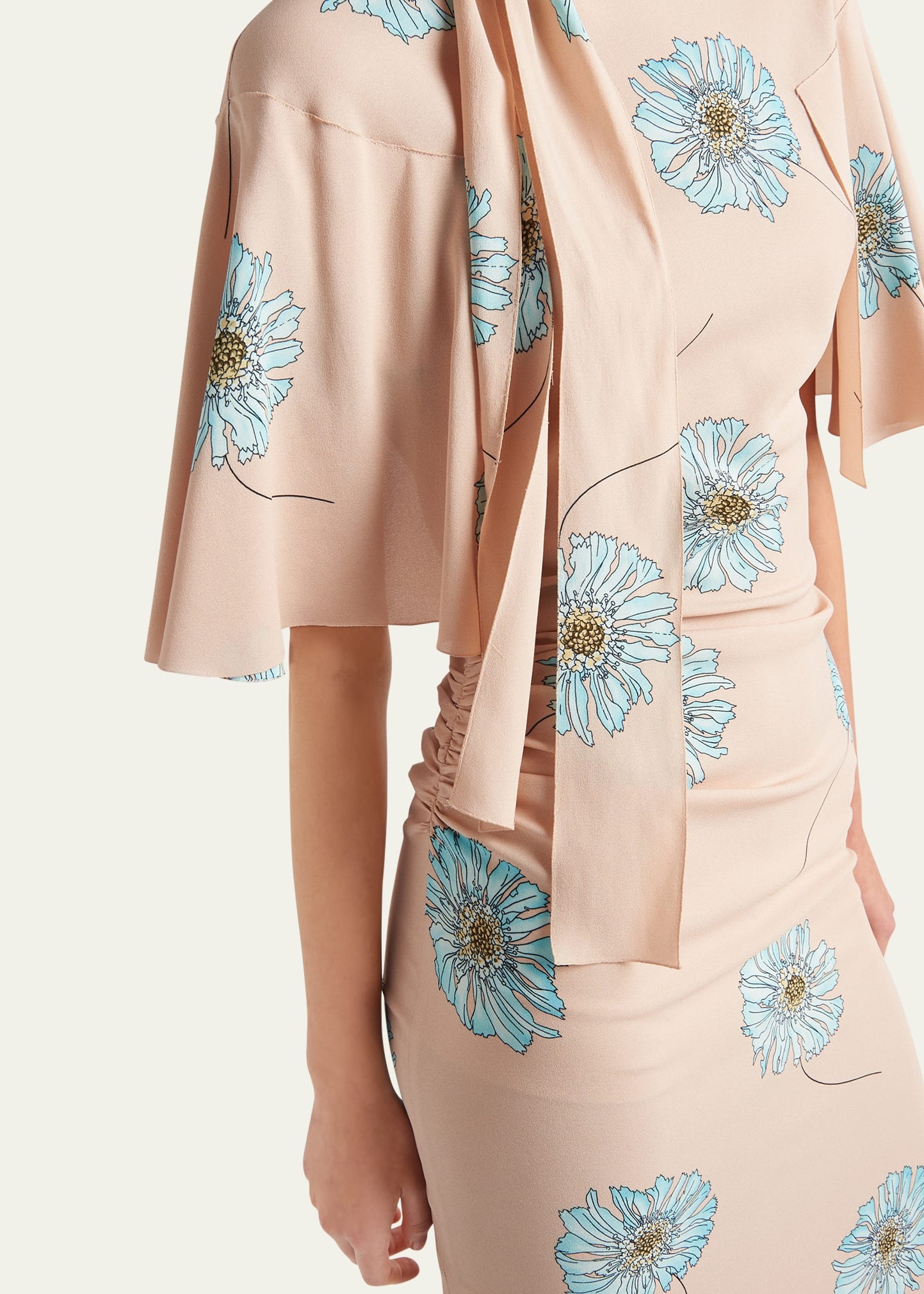 Sable Gerbera Tie-Neck Midi Dress - 4