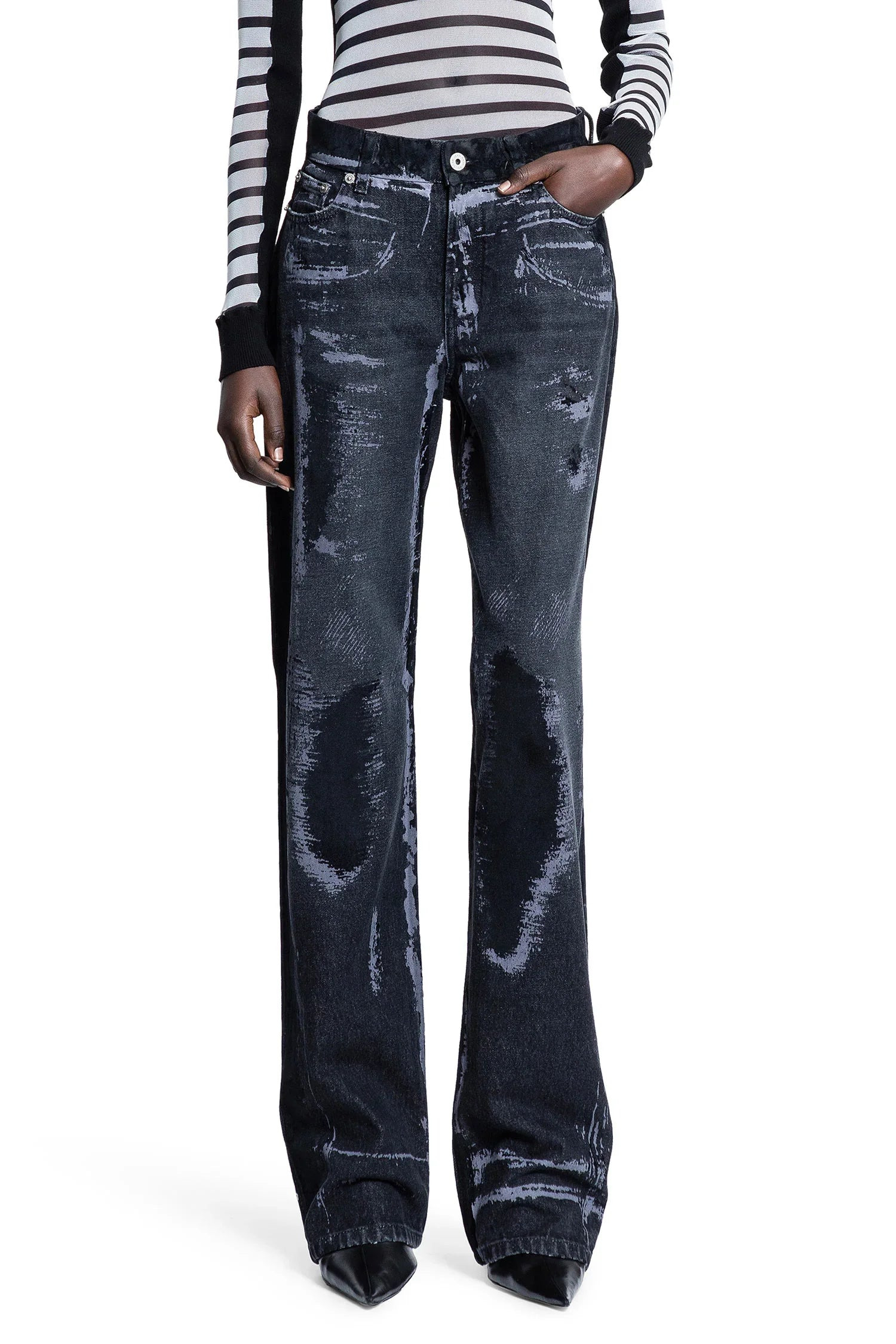 Flocked-Denim-Jeans - 6