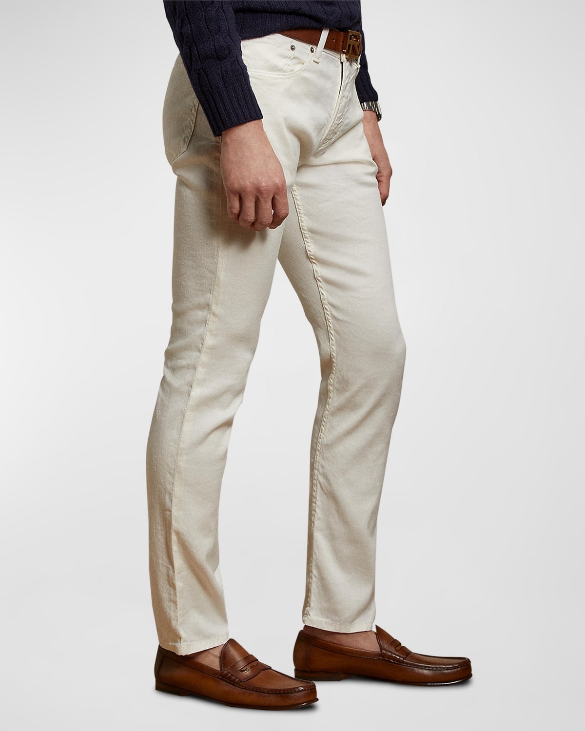 Men's Slim Linen-Cotton Jeans - 6