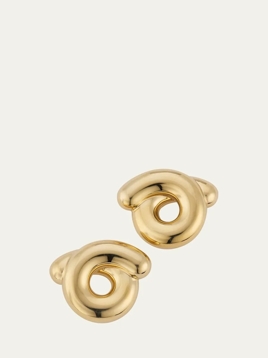 9K Yellow Gold Tarallo Earrings - 1
