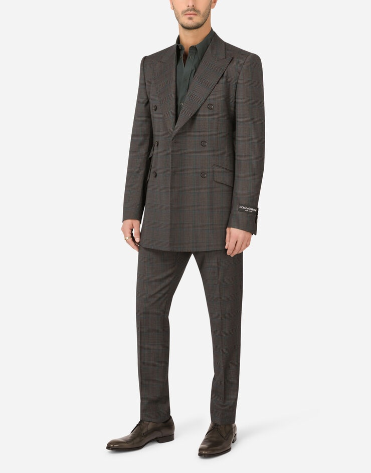 Double-breasted check wool Beat-fit suit - 9