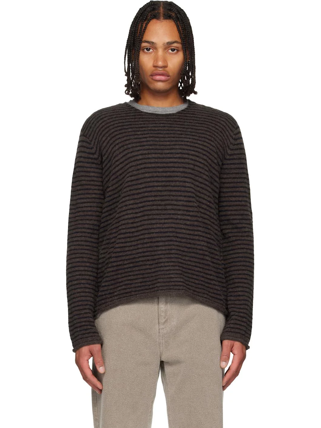 Brown Rigid Popover Sweater - 1