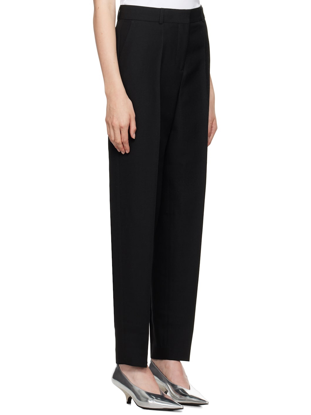 Black Low-Waist Tailored Trousers - 2