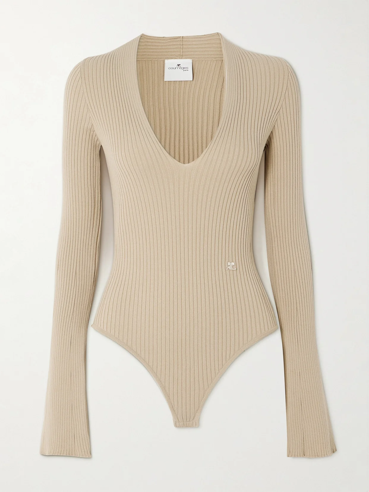Embroidered Ribbed-knit Bodysuit - 1