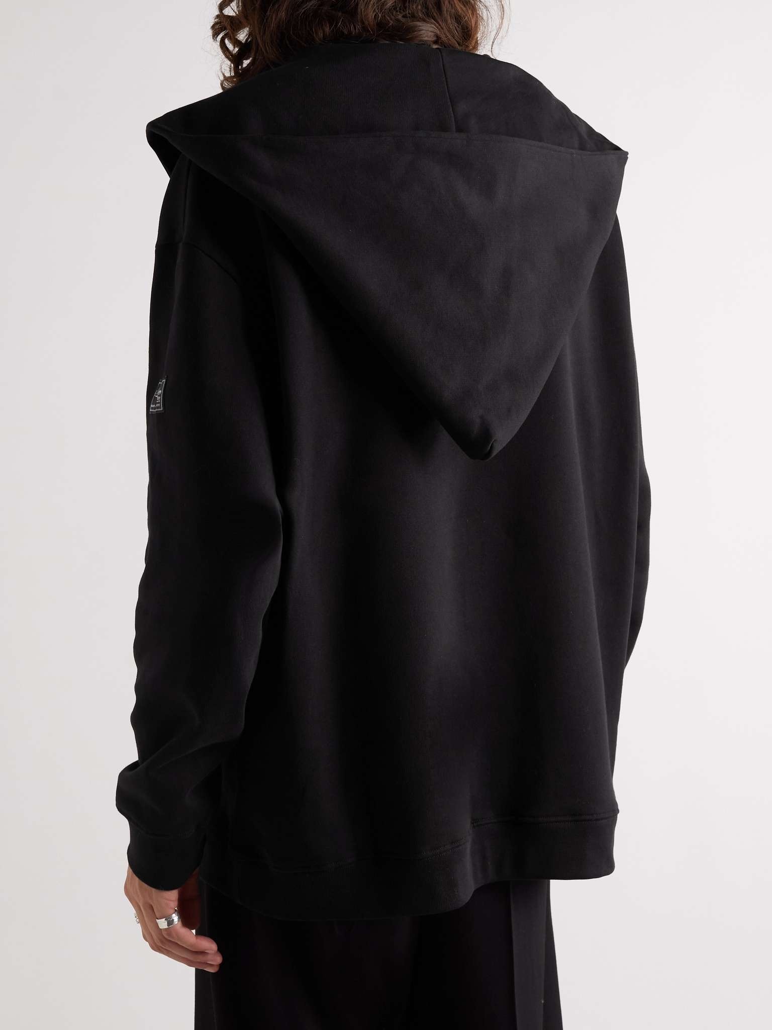 Tie-Detailed Cotton-Jersey Hoodie - 4