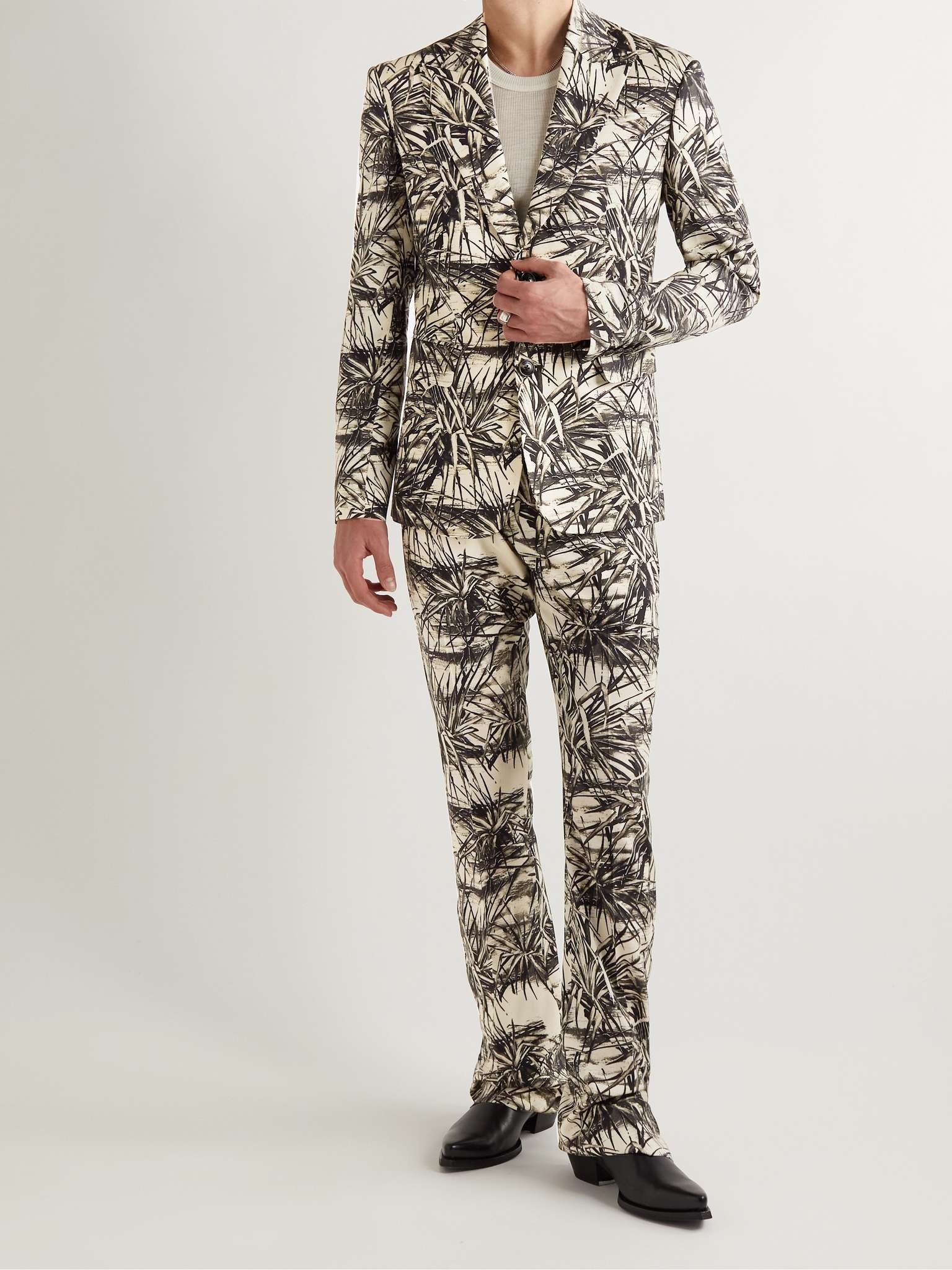 Aloha Slim-Fit Printed Wool-Blend Suit Jacket - 2