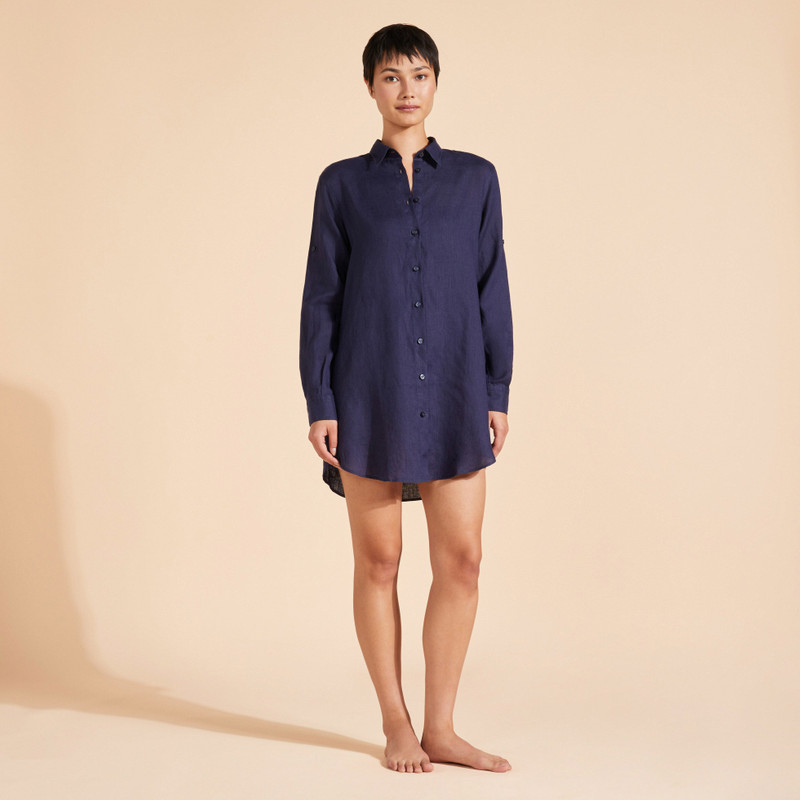 Vilebrequin Women Linen Shirt Dress Solid outlook