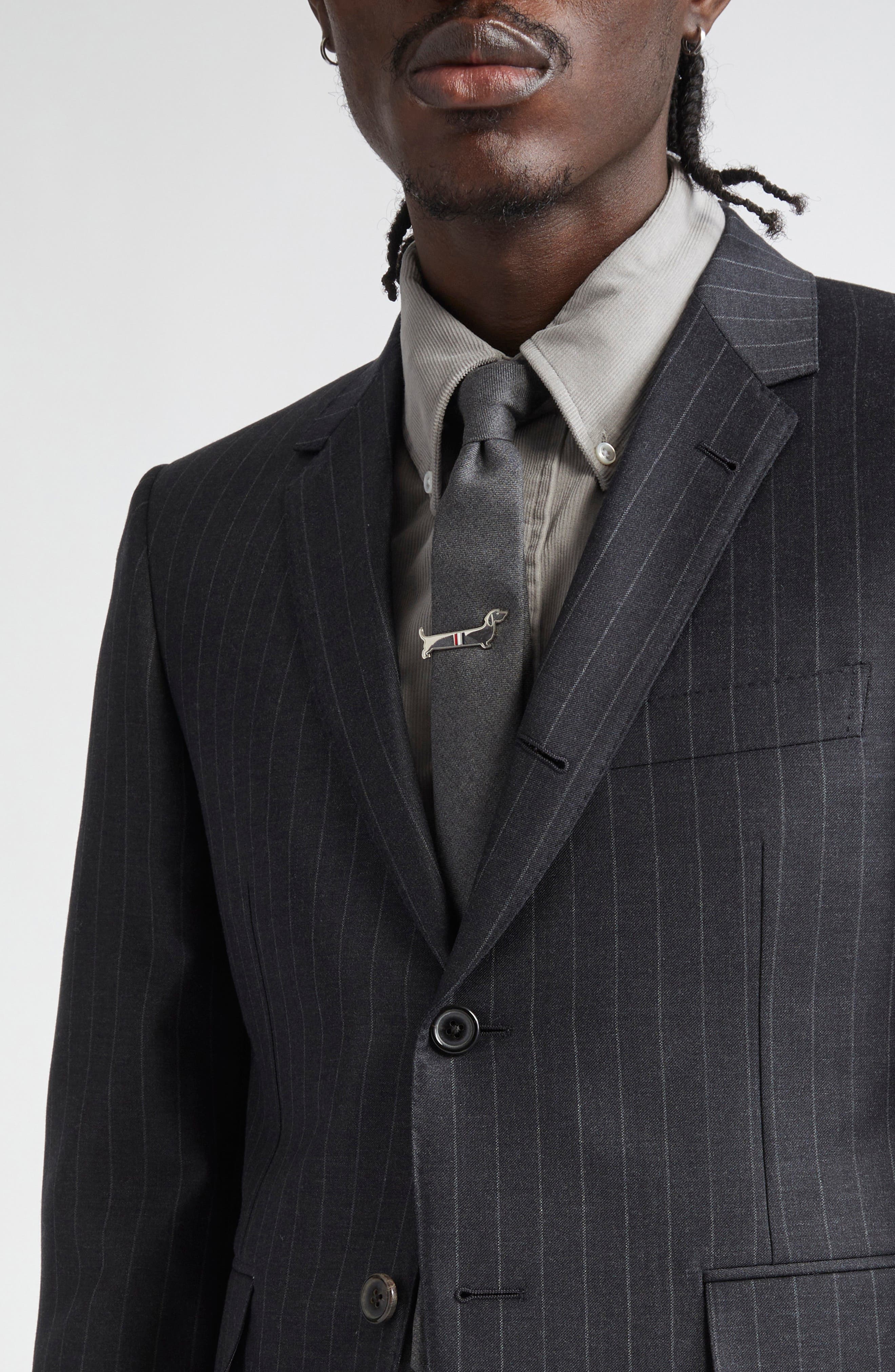 Thom Browne Fit 1 Pinstripe Wool Sport Coat in Dark Grey at Nordstrom - 5
