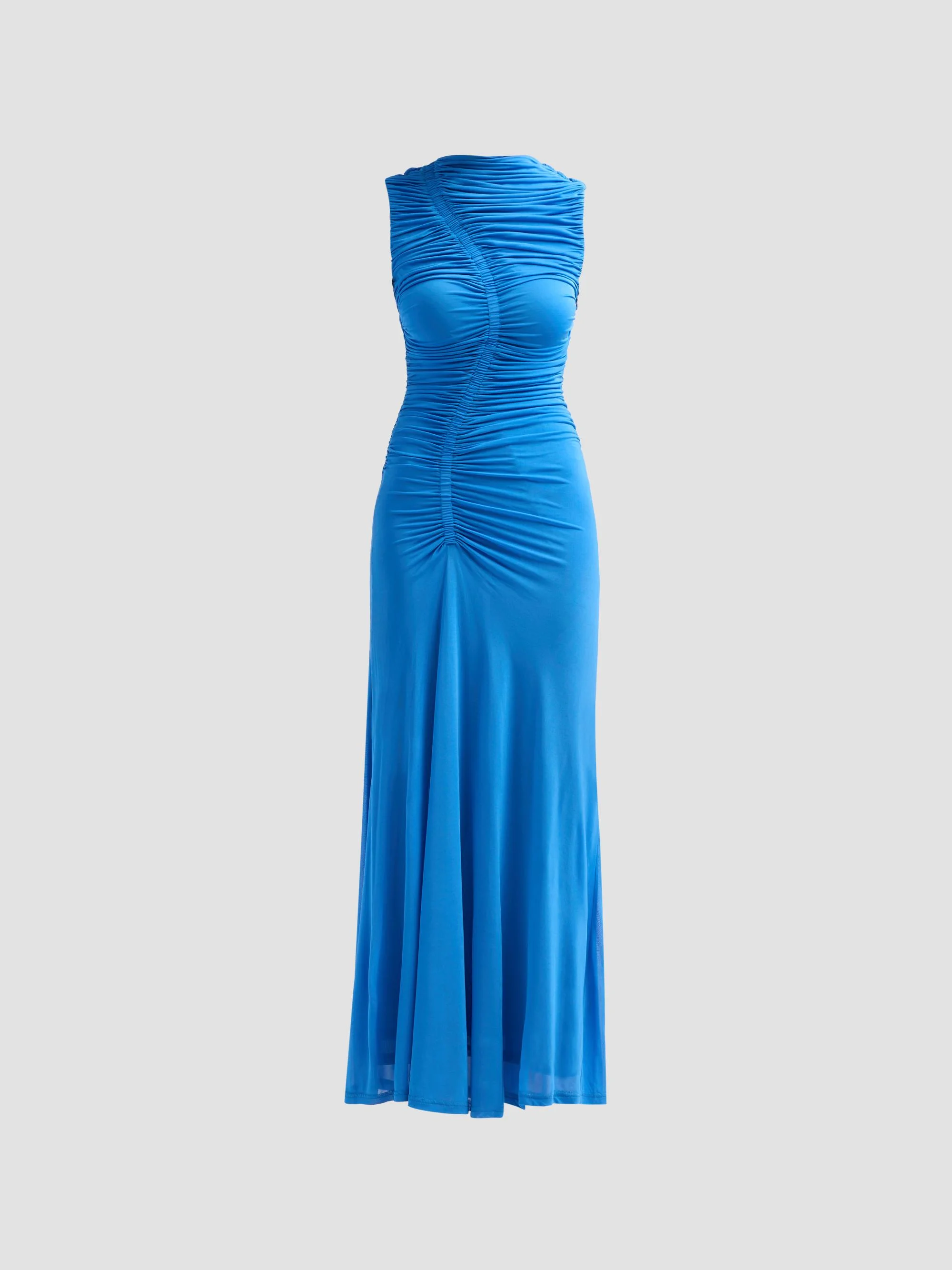 Women's Femme Fatale Gillan Ruched Maxi Dress - Iris Blue - 1