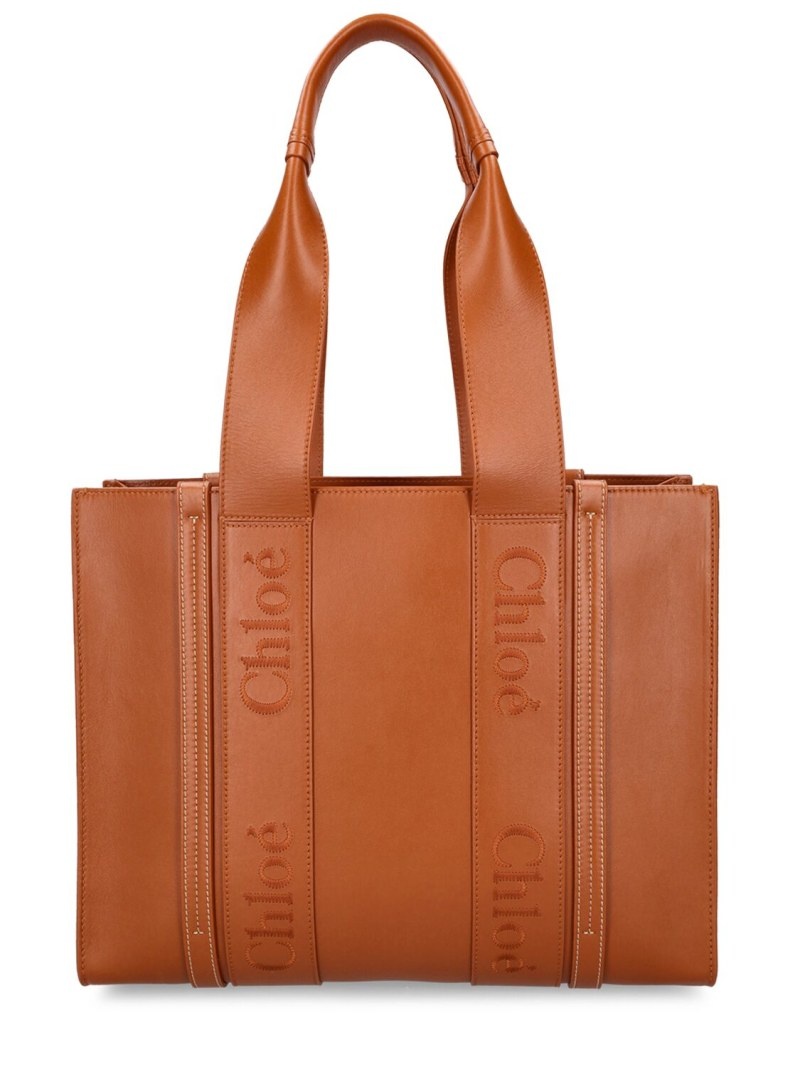 Medium Woody leather tote bag - 1