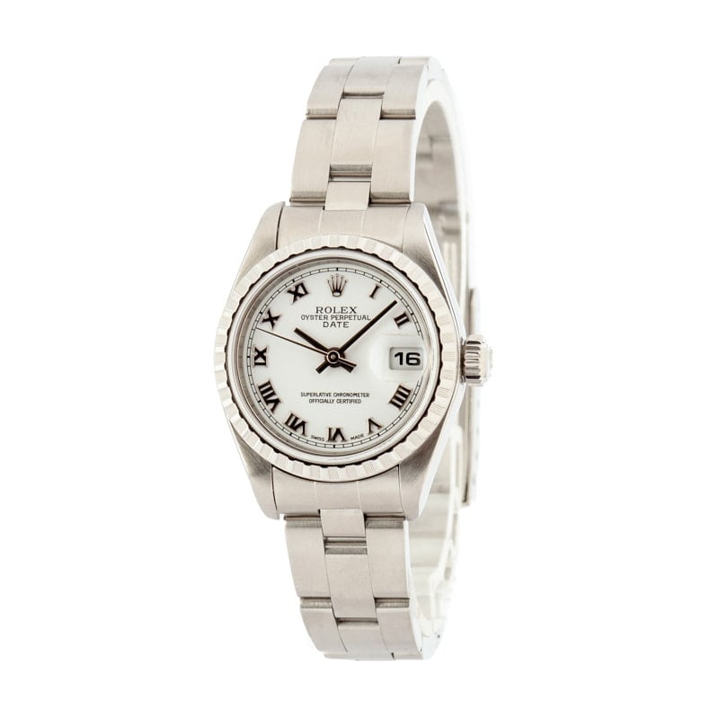 Ladies Rolex Date Ref 79240 White Dial - 2