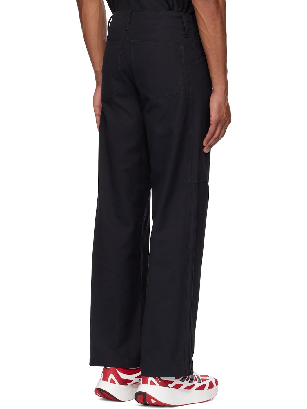 Black Premium Essentials Twill Cargo Pants - 3
