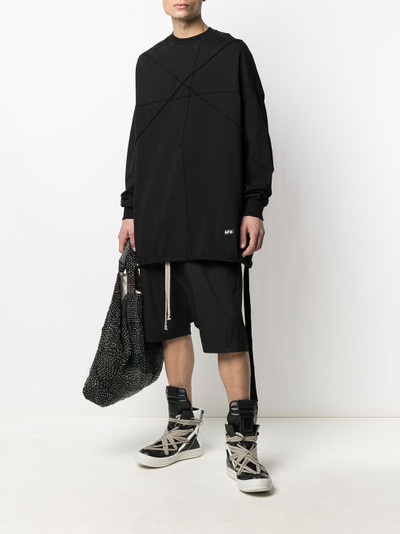 Rick Owens DRKSHDW oversized piped long-sleeve T-shirt outlook