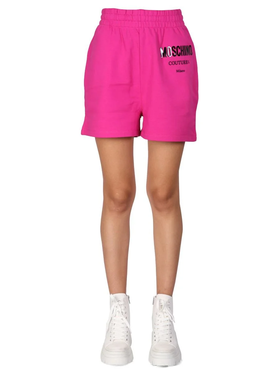 MOSCHINO SHORTS WITH VINYL LOGO - 1