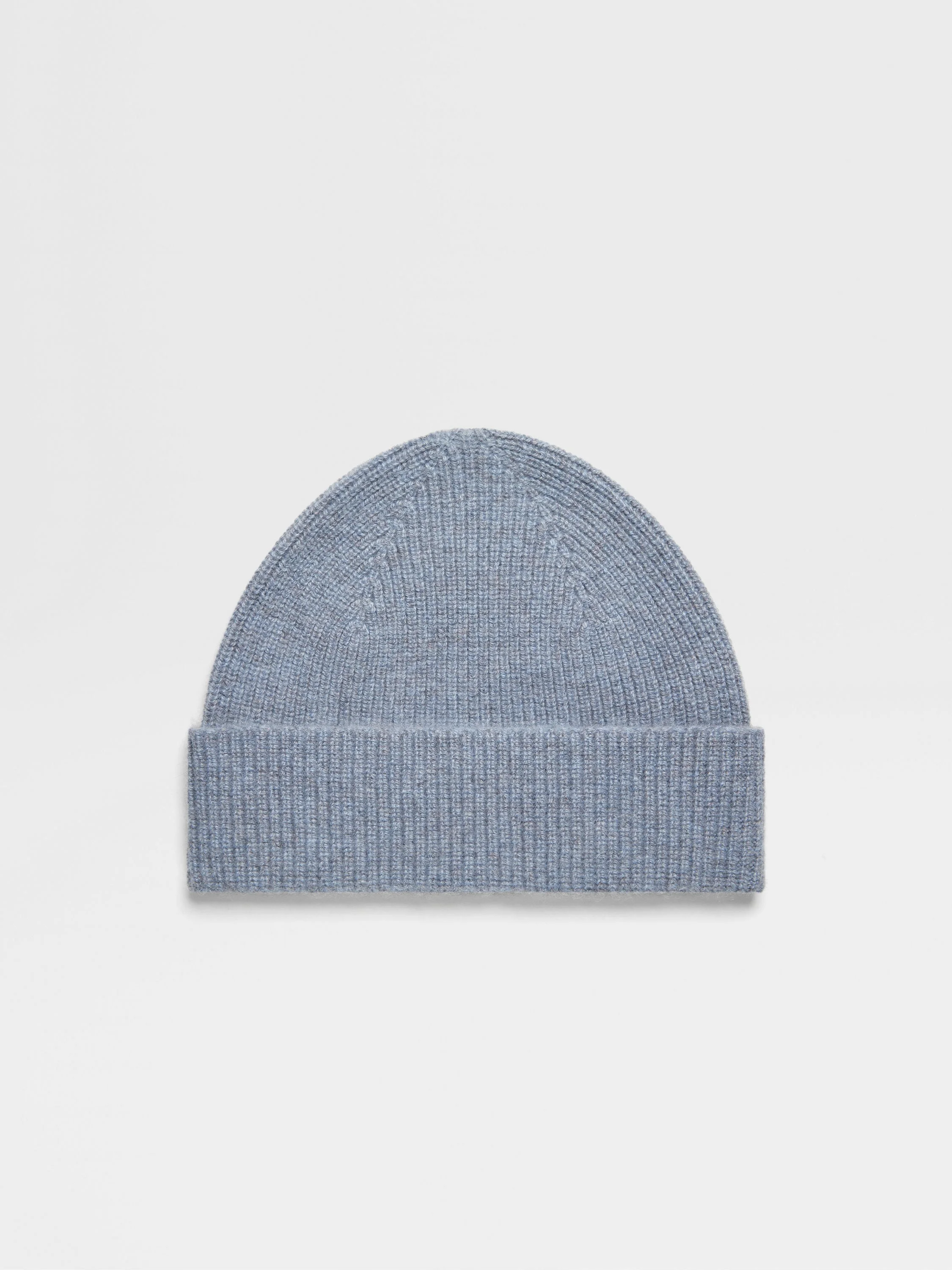 LIGHT BLUE MULTIMÉLANGE CASHMERE BEANIE - 1