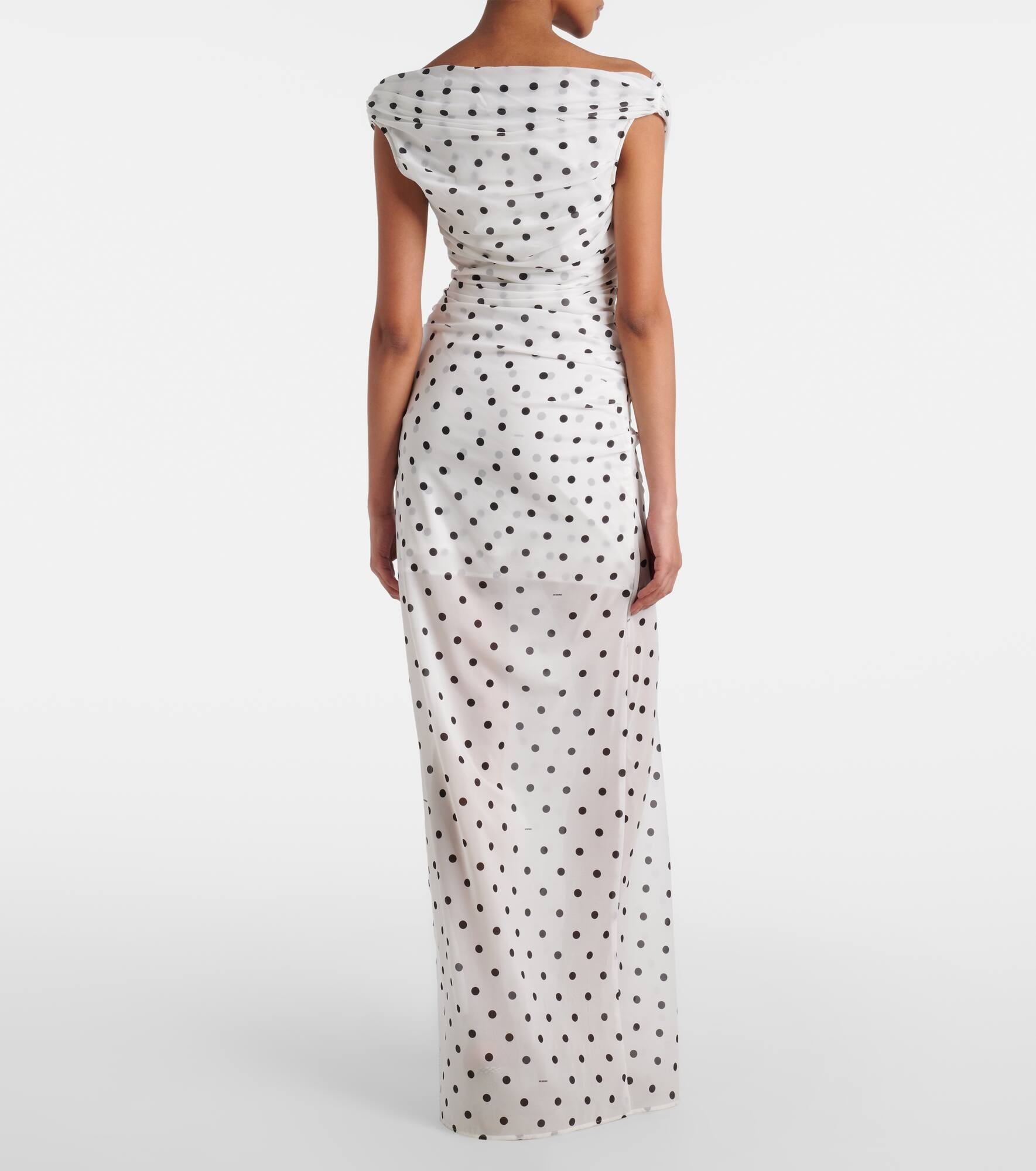 Rita polka-dot ruched maxi dress - 3