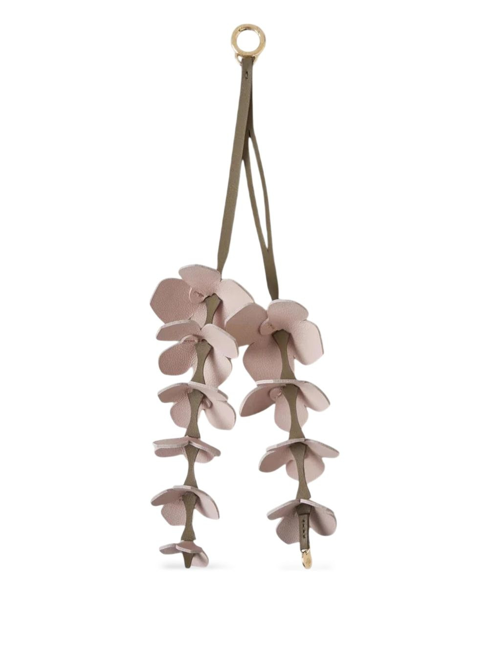 flower-embellished leather keyring - 1