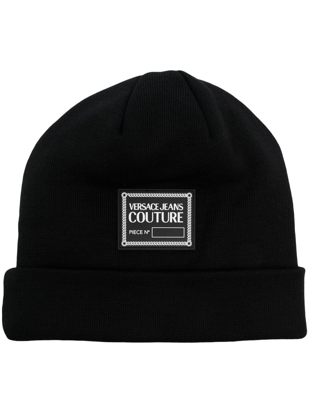 logo-patch turn-up brim beanie - 1