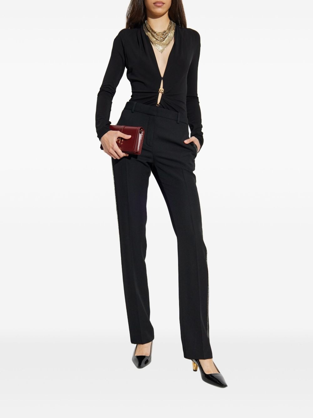 embellished-trim tailored trousers - 2