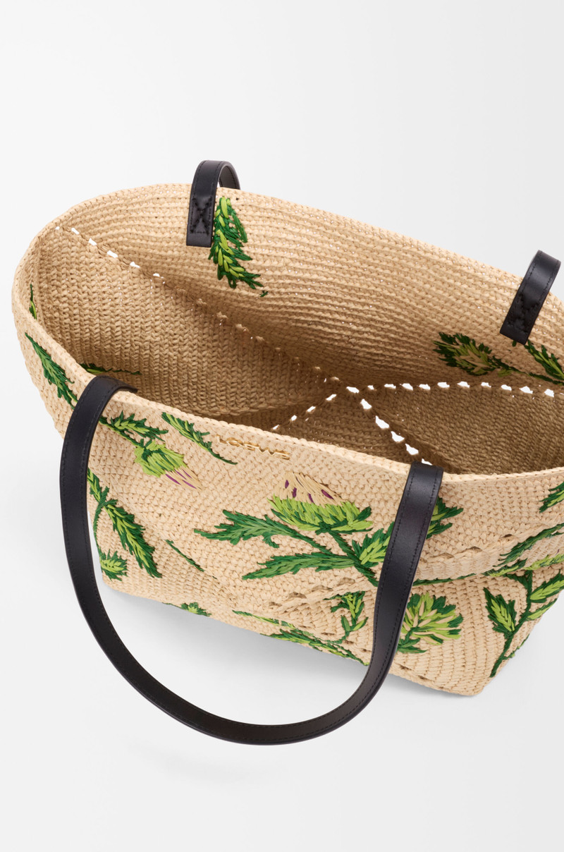 Medium Puzzle Fold tote in raffia and calfskin 9