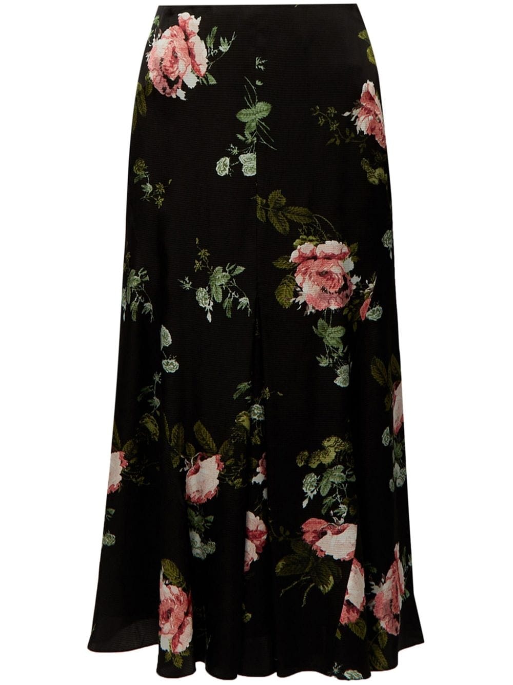 floral-print A-line midi skirt - 1