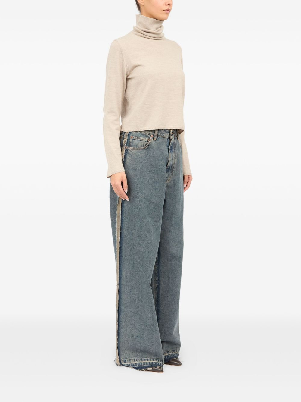mock-neck long-sleeve top - 3