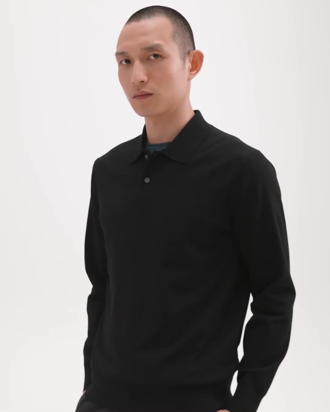 Goris Long-Sleeve Polo Shirt in Light Bilen - 7