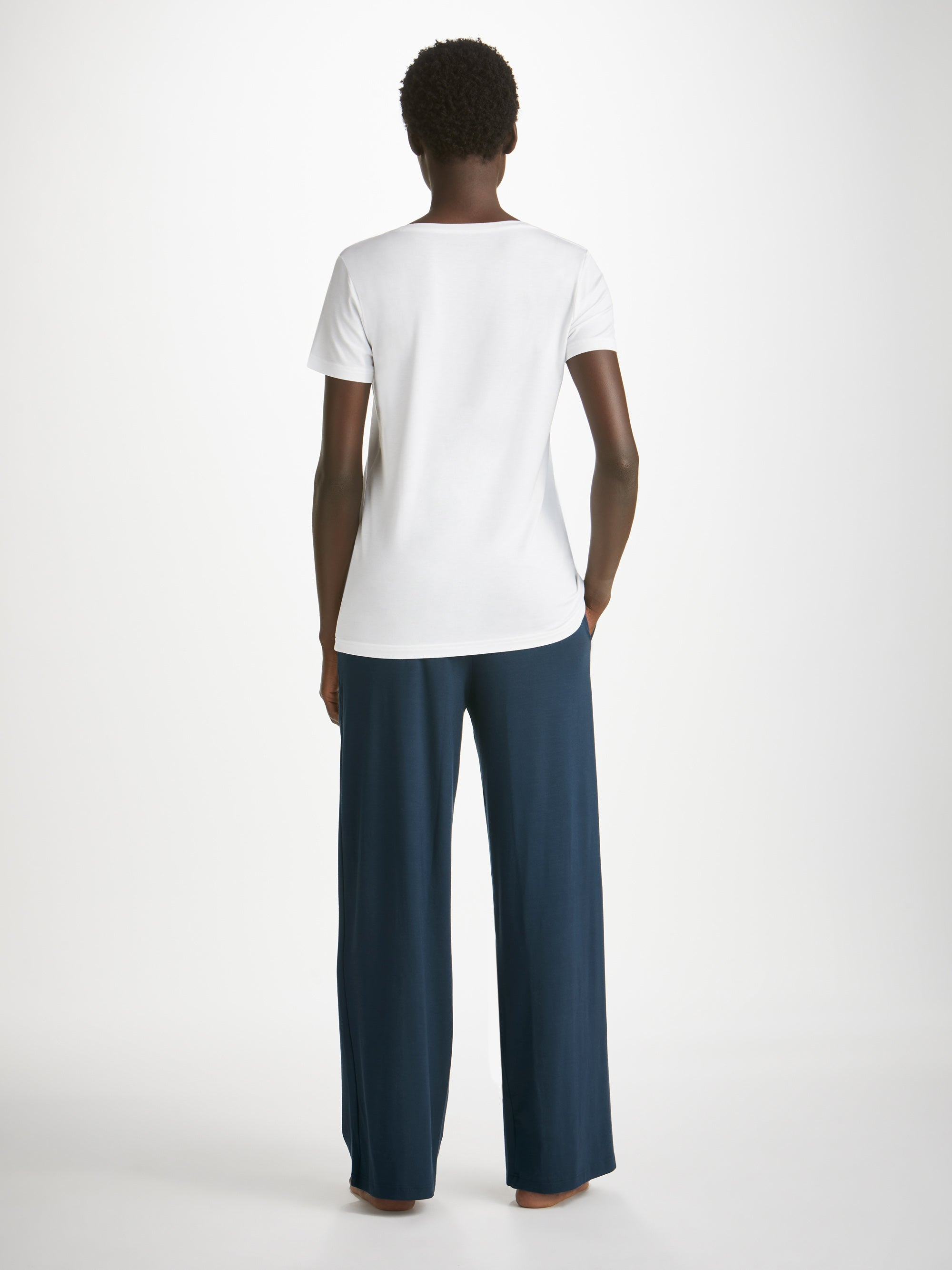 Women's Lounge Trousers Basel Micro Modal Stretch Navy - 4