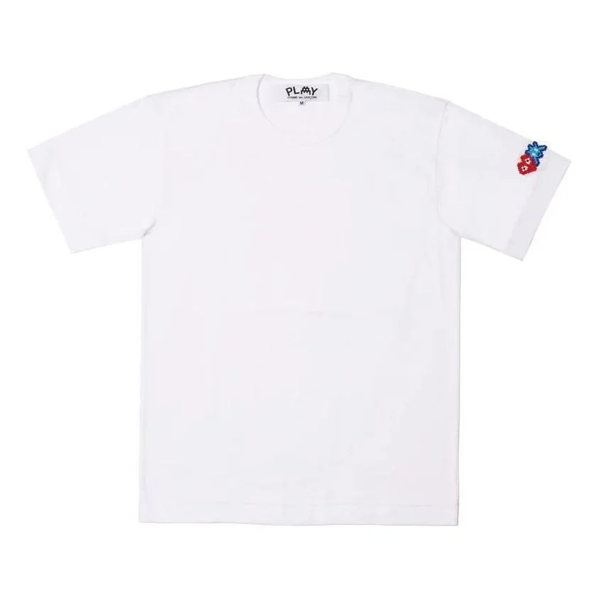 (WMNS) COMME des GARCONS PLAY FW25 Double Heart T-Shirt 'White' AZ-T327-051-3 - 1