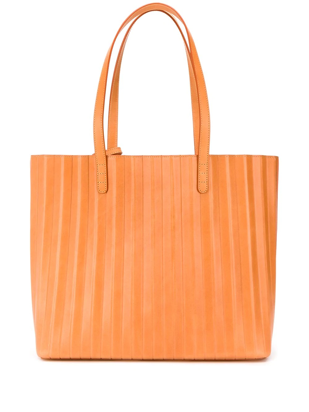 pleated leather tote - 1