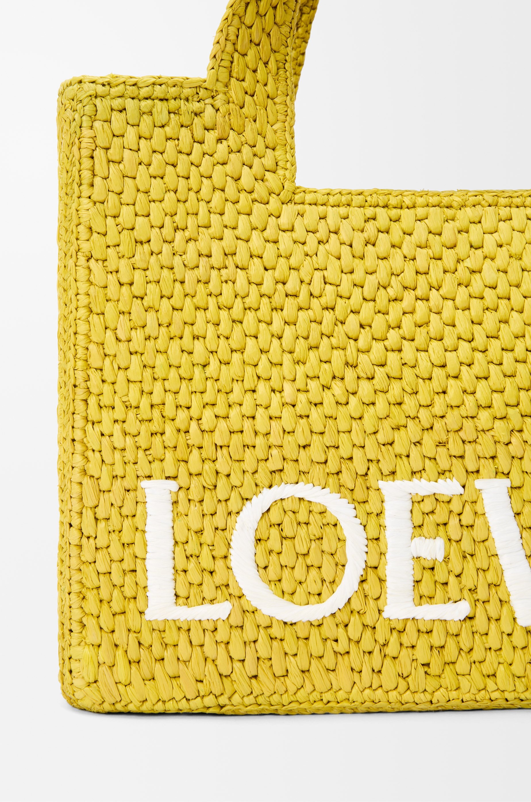 Small LOEWE Font tote in raffia - 6