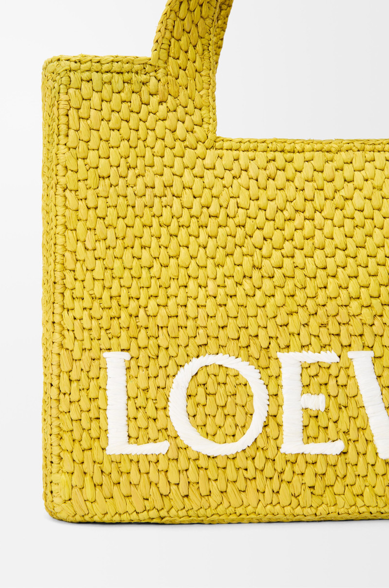 Small LOEWE Font tote in raffia 6