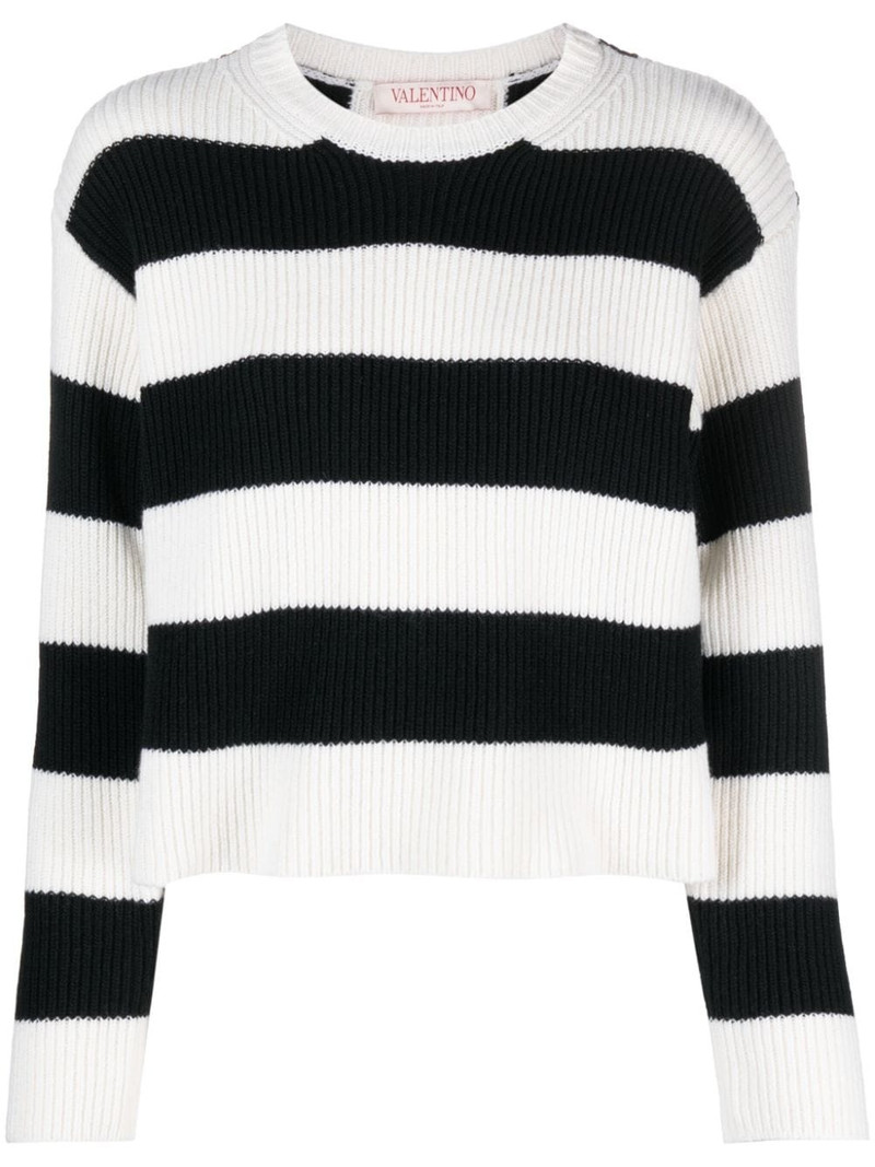striped virgin wool jumper 1