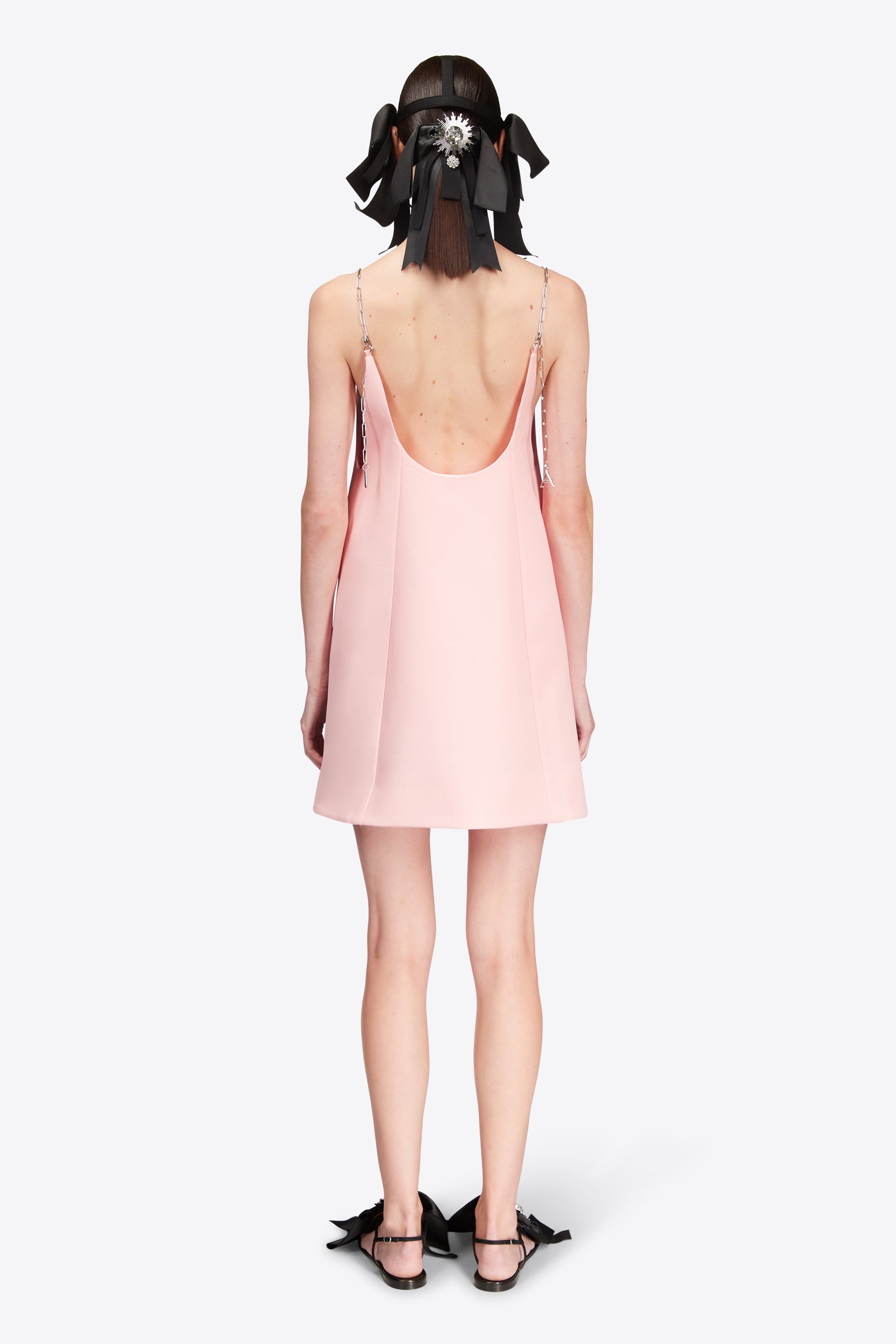 CRYSTAL EMBELLISHED BOW MINI DRESS - 6