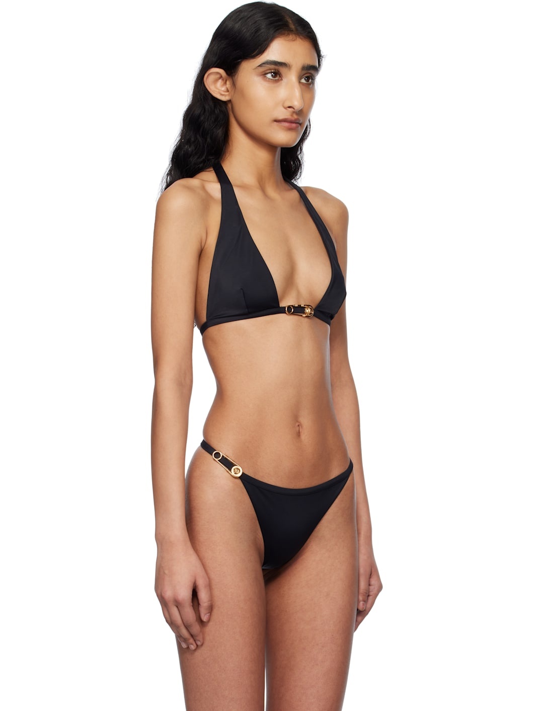 Black Safety Pin Bikini Top - 2
