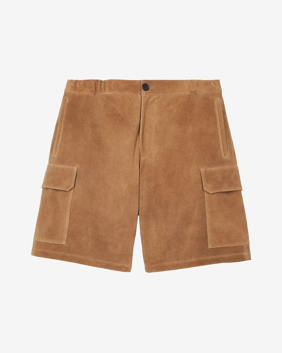 CAMEL SUEDE SHORTS - 1