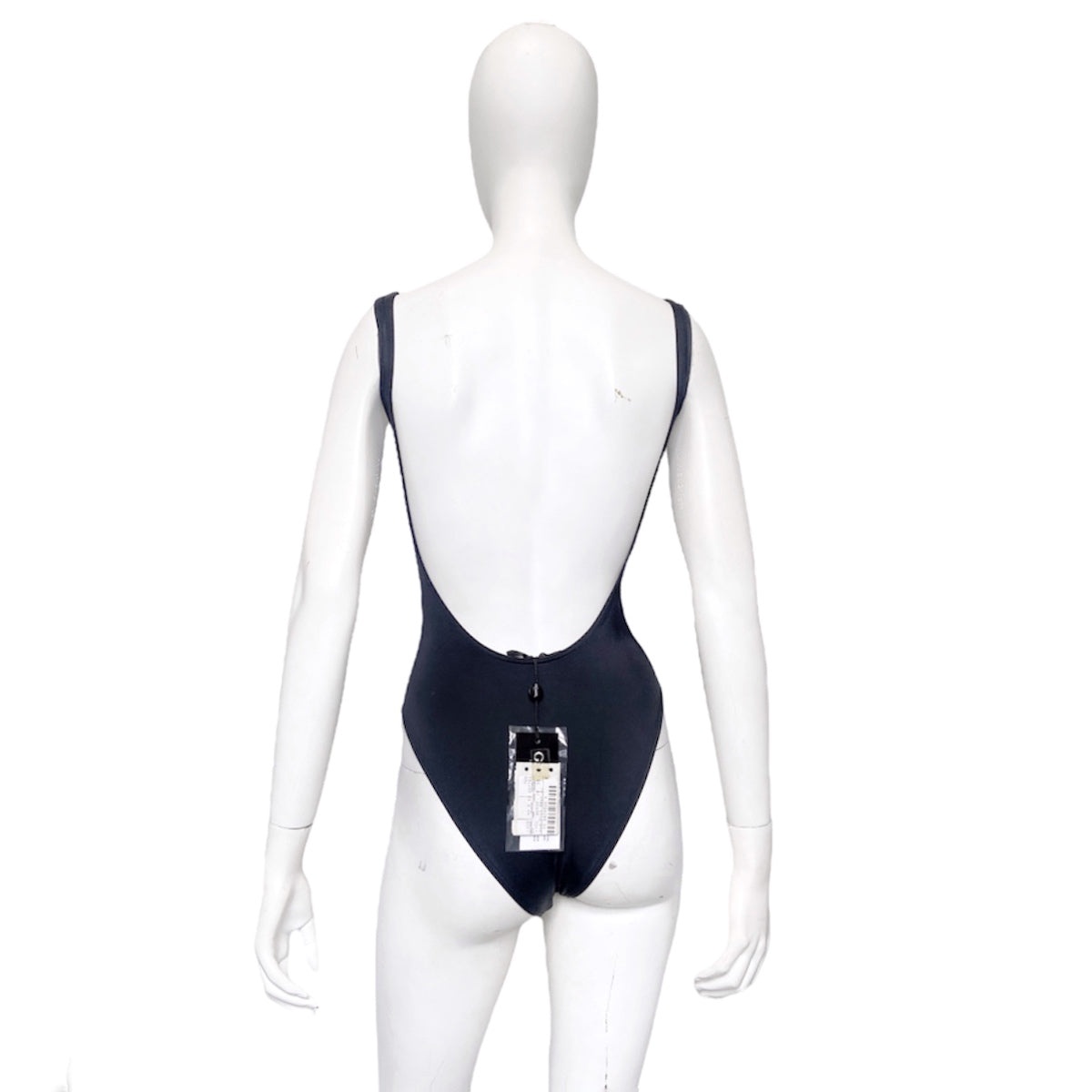 BWNT Gucci Spring 1999 Tom Ford Plunging Backless Navy One-Piece Swimsuit - 3