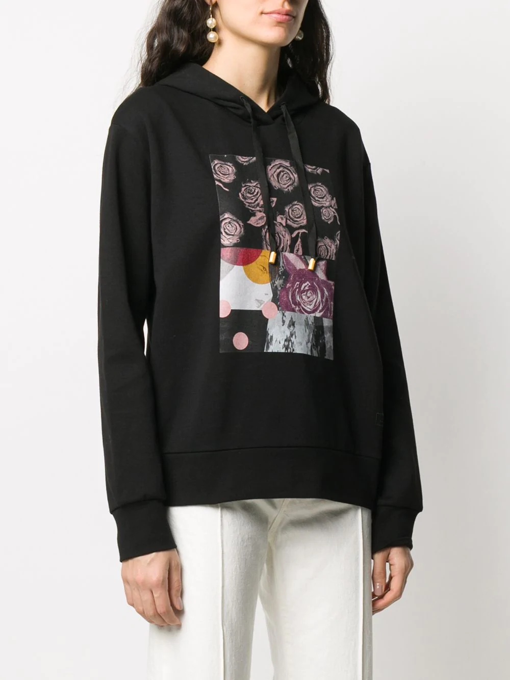 roses-print hooded sweatshirt - 3