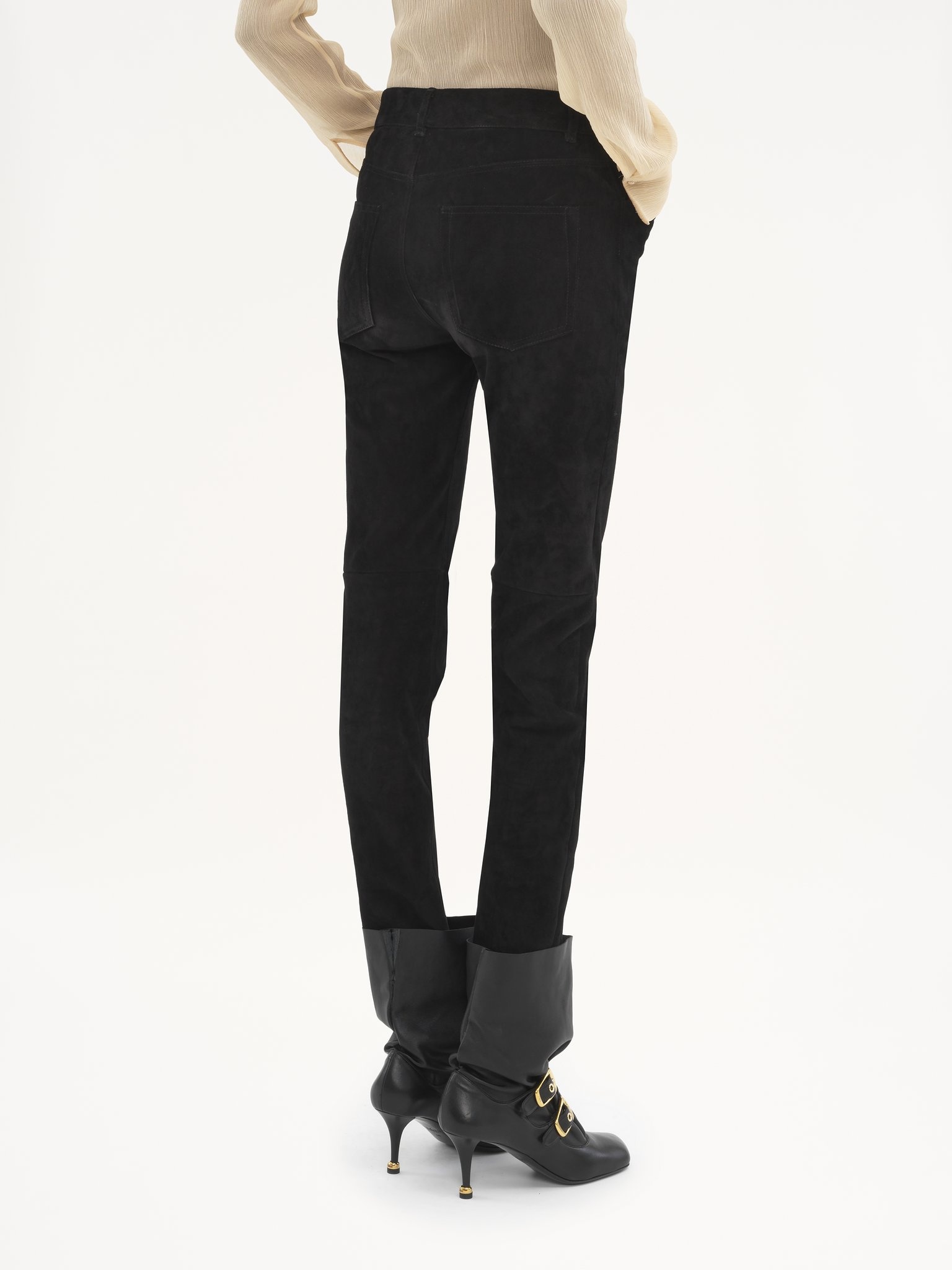 SKINNY PANTS IN STRETCH SUEDE - 5