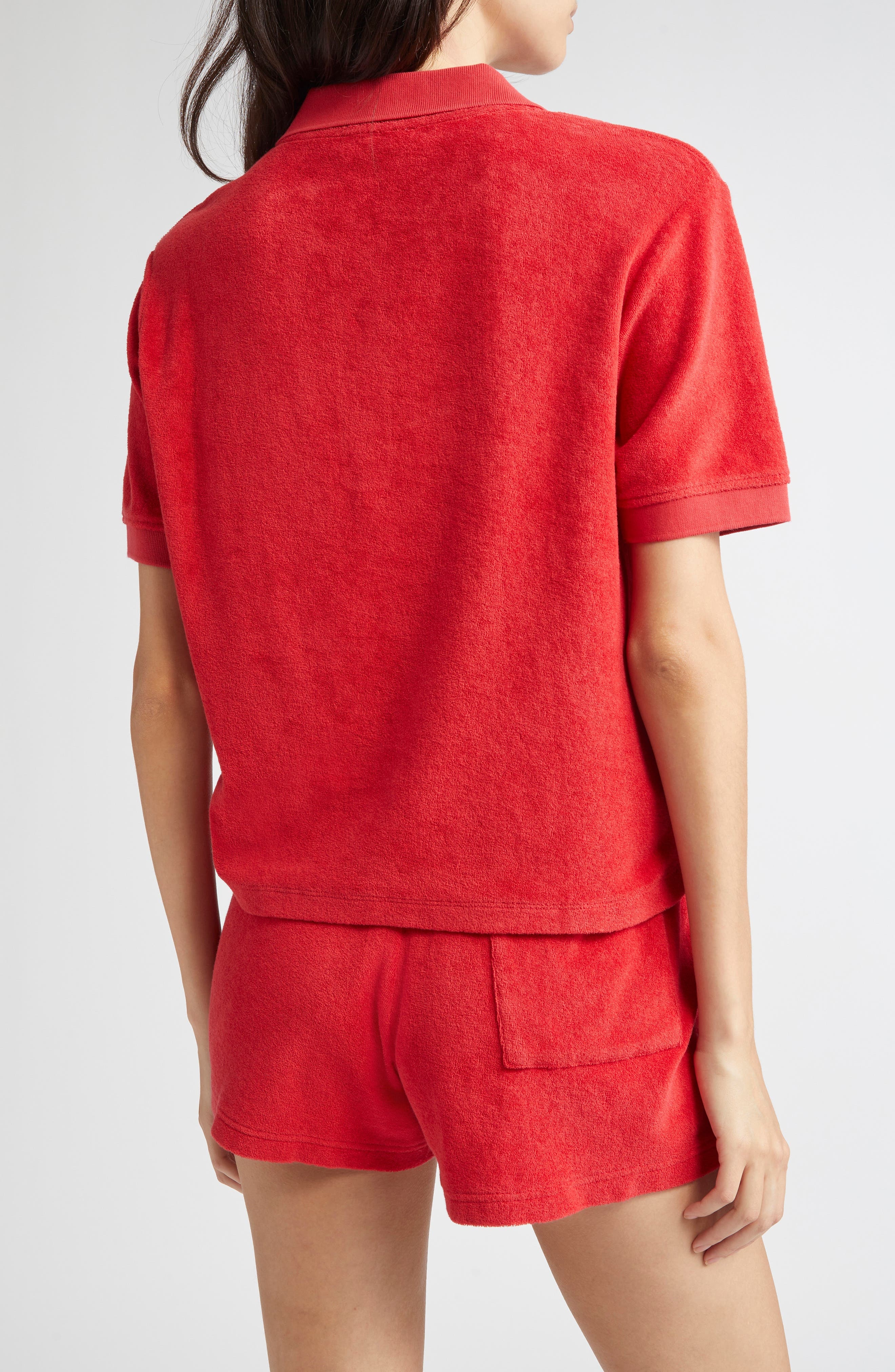 Sporty & Rich Vendome Cotton Terry Polo in Fire Red at Nordstrom - 2