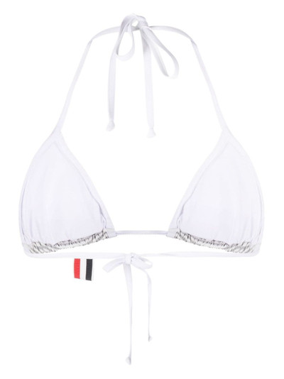 Thom Browne logo-patch bikini top outlook