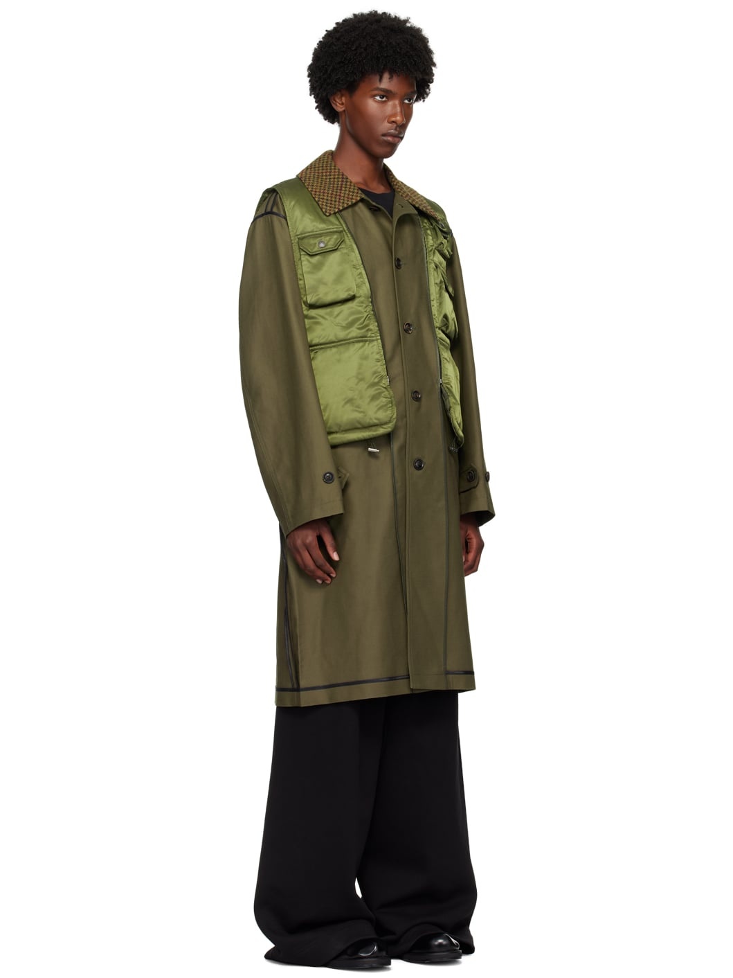 Khaki Layered Inside-Out Coat - 2