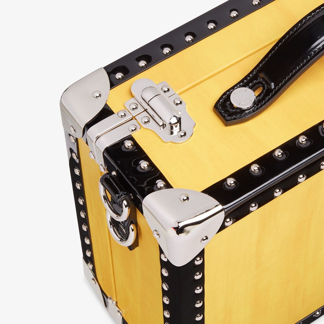 Yellow leather suitcase - 5