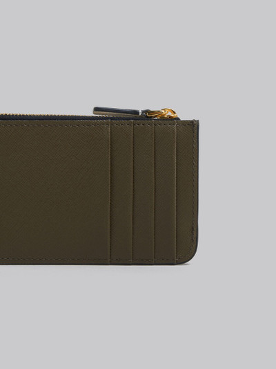 Marni DEEP BLUE CREAM AND GREEN SAFFIANO LEATHER CARD CASE outlook